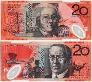 20 Australijos dolerių. Australijos dolerio kursas